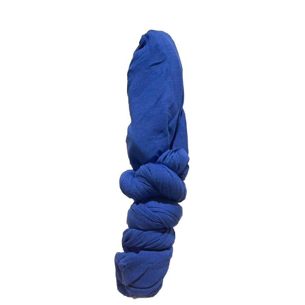 1*Halo Turban Durag for Men，Silk Lined Elastic Royal‎ Blue Head Wrap Head K-06